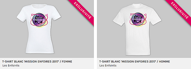 T-shirt blanc "Mission Enfoirés 2017"