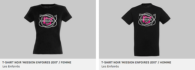 T-shirt noir "Mission Enfoirés 2017"